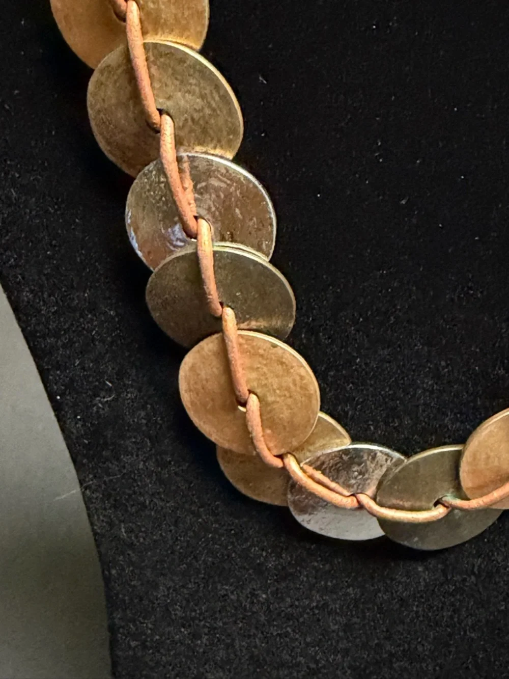Chico's Mixed Metal Disc Necklace in Gold, Silver & Copper-Tone - Picture 2 of 10